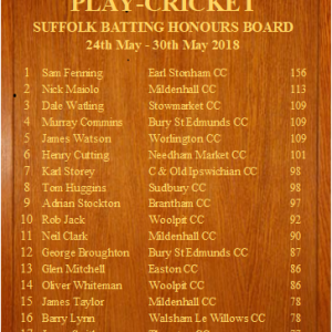 Play Cricket Suffolk Batting Honours Board